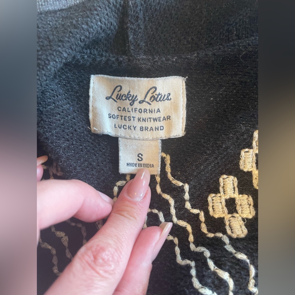 Women's embroidered Lucky brand made in India cardigan size small - Picture 6 of 8